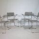 Mid-Century Design Chrome and Leather Chairs from Italy, Set of 4, 1970s