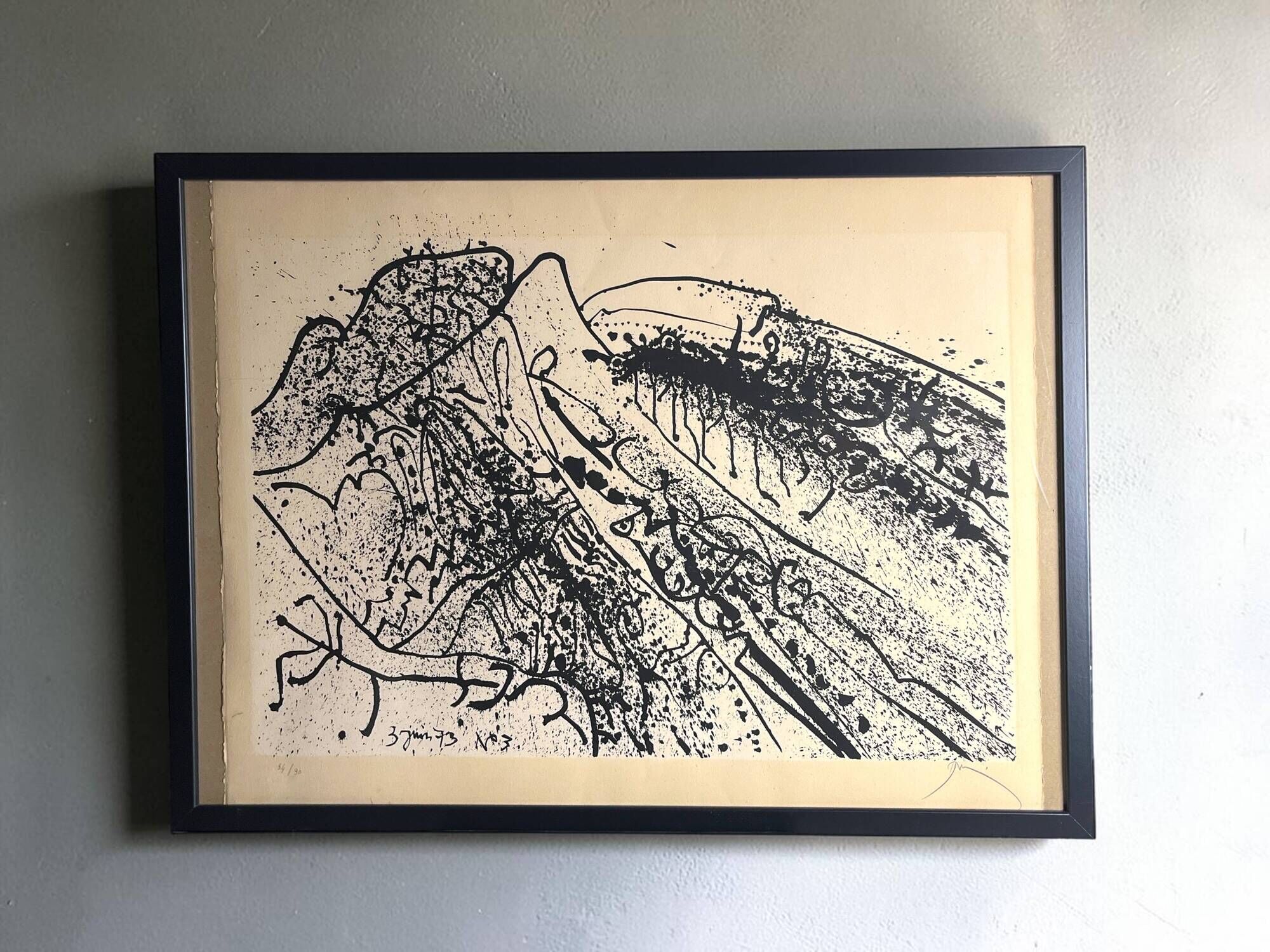 Mario Prassinos, Lithograph Alpilles series 3 dated 1973