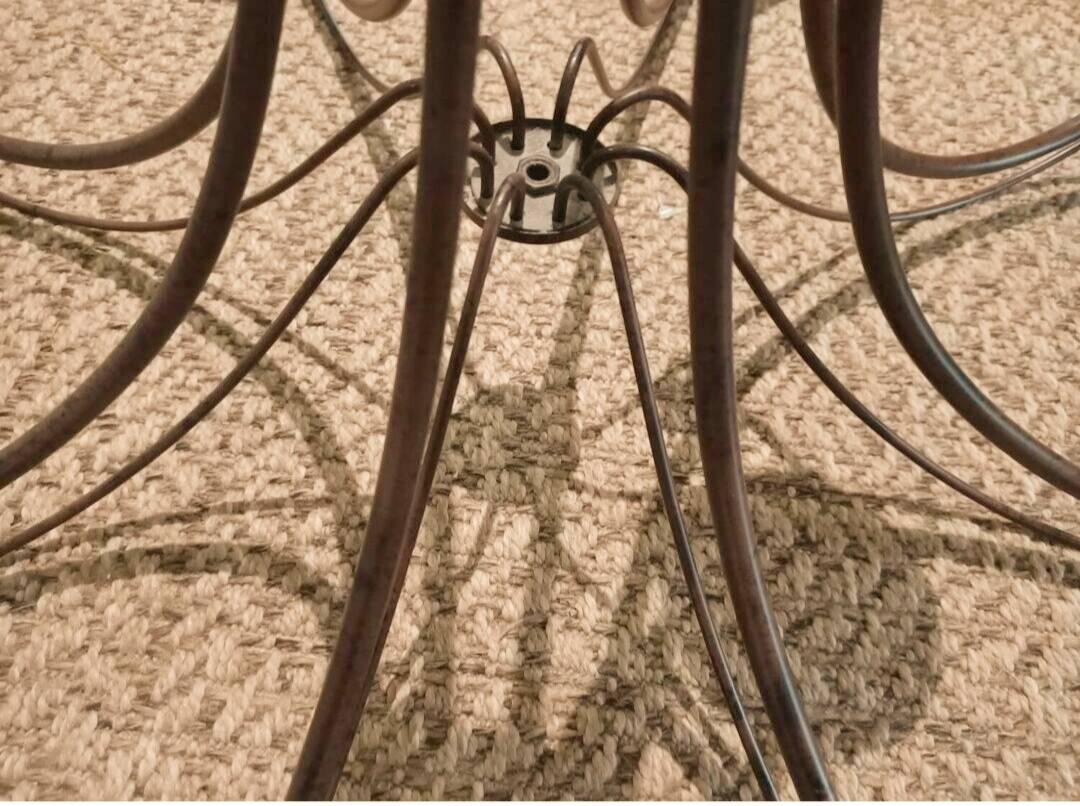 Brown metal chandelier