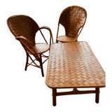 Fauteuils dit "corbusier" et sa table basse