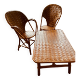 Fauteuils dit "corbusier" et sa table basse