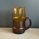 Amber textured glass water service, 1 jug + 5 glasses - Ref 1399