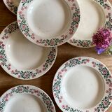 Set of 6 vintage hollow plates model Cécile de HBCM (LOT 2)