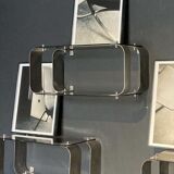 wall floor in metal and smoked glass, Donald Singer 1970