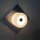 Doria Leuchten ceiling light 1960, Germany, Aluminum and Opaline + new chrome bulb