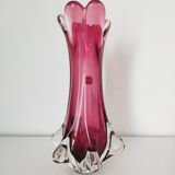 Vase Murano splash pink glass