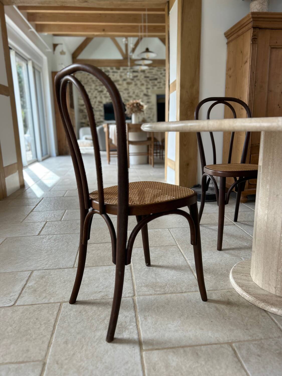 Vintage cane bistro chairs