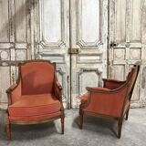 Pair of Louis XVI style armchairs, 20th century.