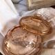 Pink glass candy box