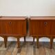 Pair of Scandinavian teak bedside tables in 60s
