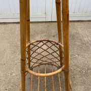 Vintage 1970s rattan coat rack