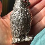 Vintage silver-plated owl-shaped salt and pepper shakers