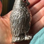 Vintage silver-plated owl-shaped salt and pepper shakers