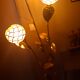 Floral floor lamp in pearlescent Capiz, 1970s.