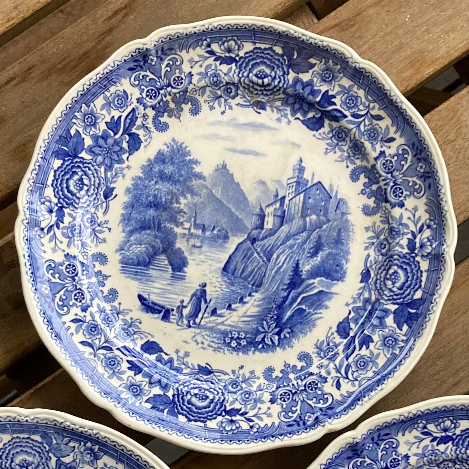 3 dessert plates Villeroy and Boch Burgenland blue