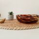 Vintage 70s bowl in speckled amber glass Murano glass