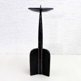 Brutalist cast iron candle holder