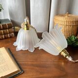Duo of vintage “tulip” portable lamps