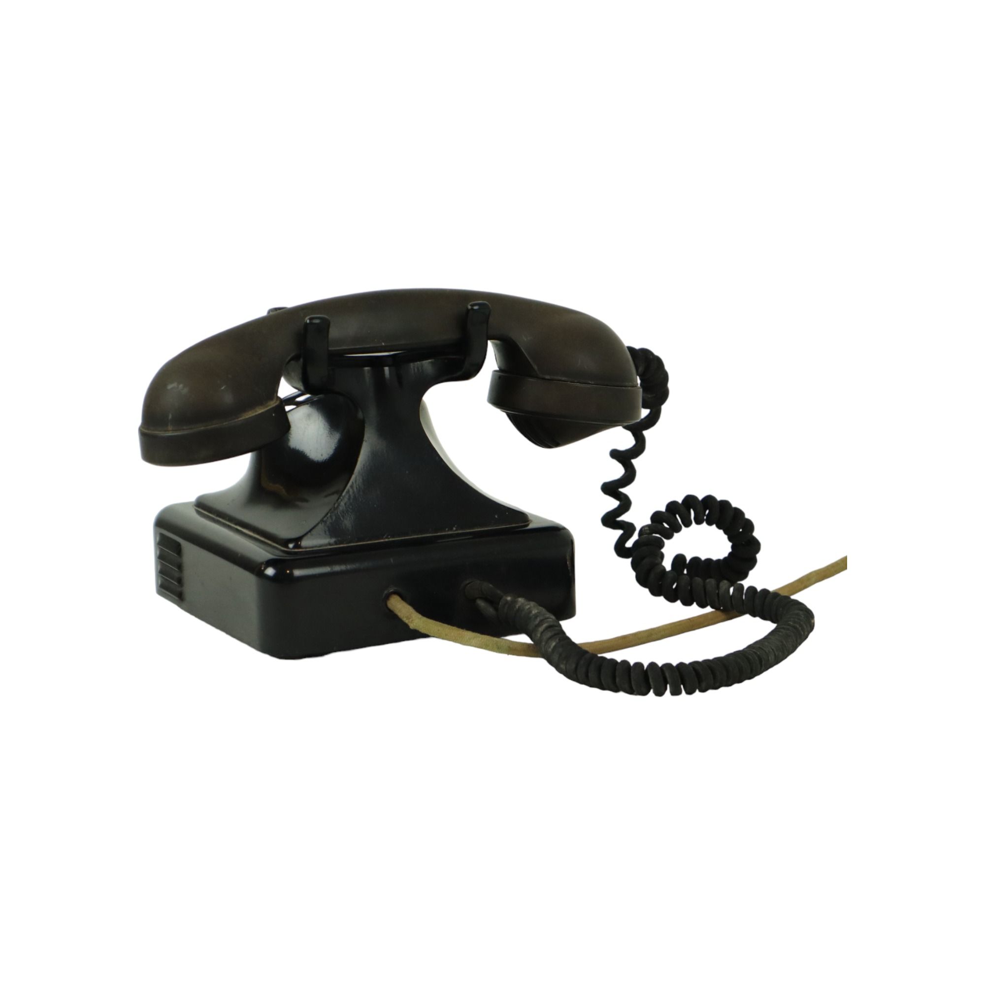 Old Turntable Telephone Bakelite And Metal Bell Telephone Company Belgium 1939