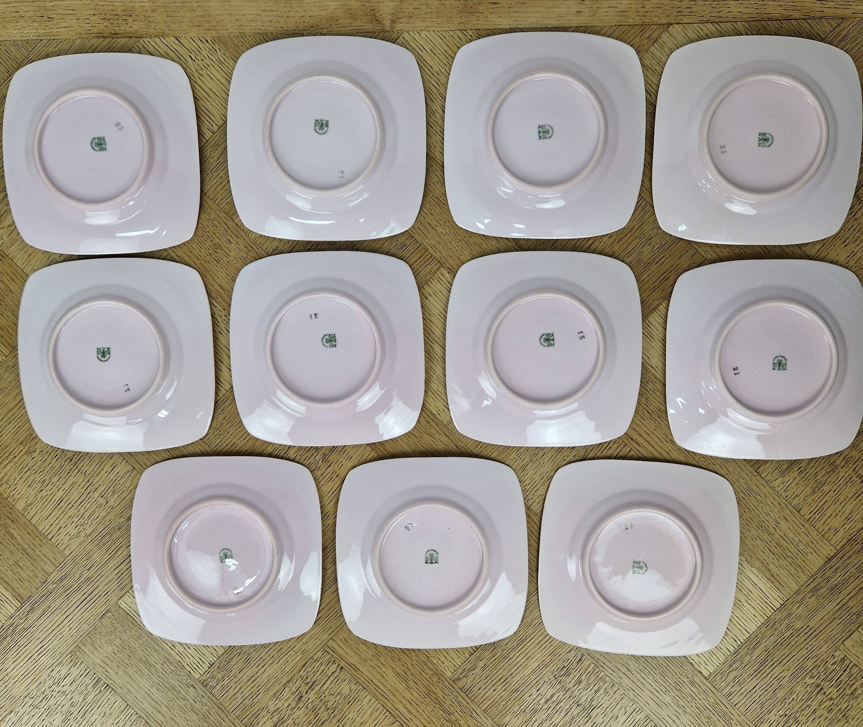 11 Art Deco dessert plates M.Z Czechoslovakia