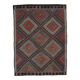 Tapis Kilim vintage fait main bordeaux et vert 7x10, 220x296 cm