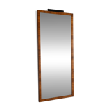 Scandinavian Art Deco Mirror in Flamed Birch Root with Black Detail