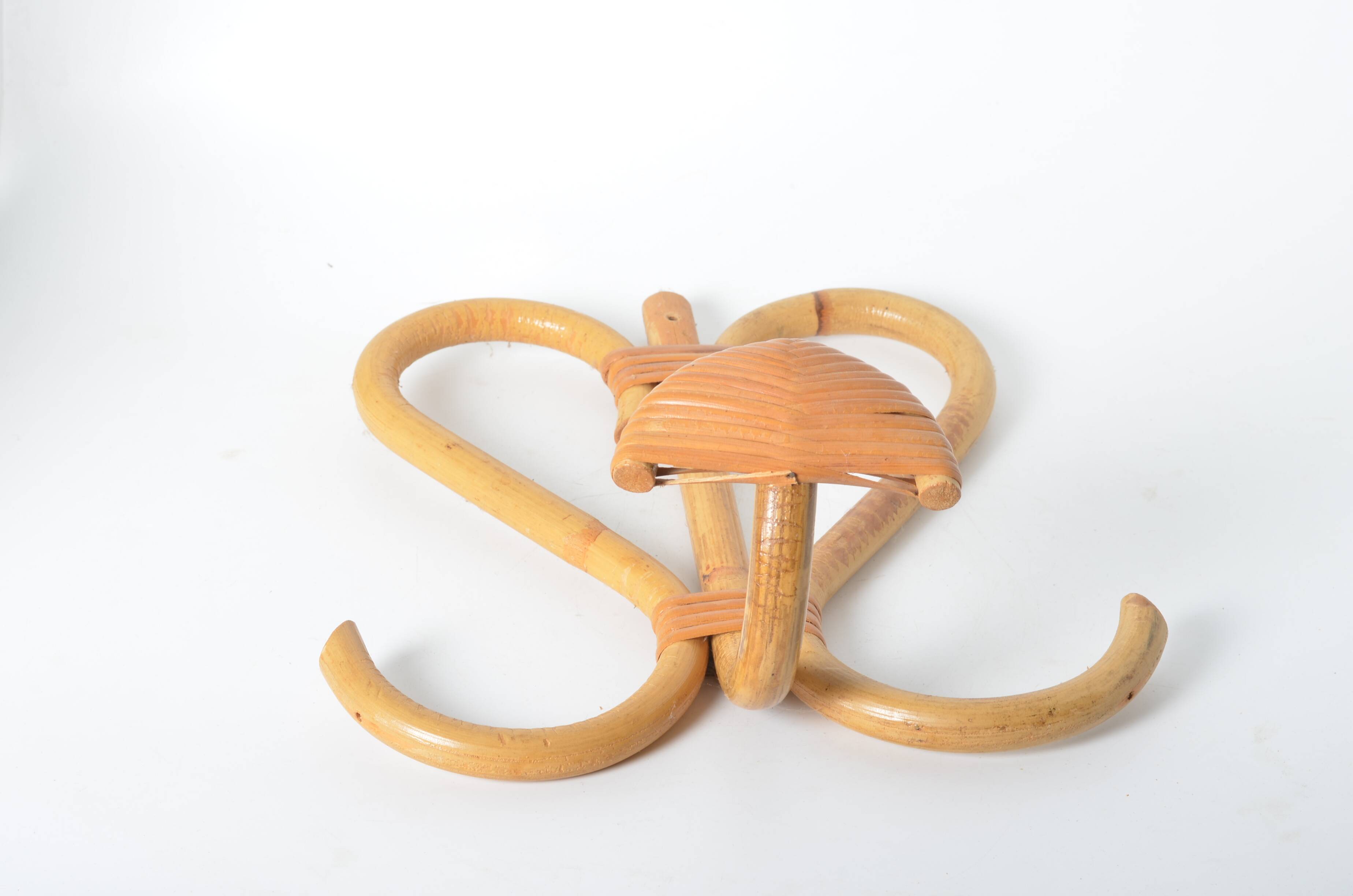 Simple rattan coat rack