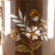 Late 19th century flooring on a brown flower-decorated background