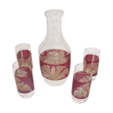 Carafe à liqueur & 4 verres, Italie 1960/70