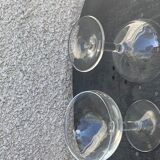 6 vintage transparent glass champagne glasses