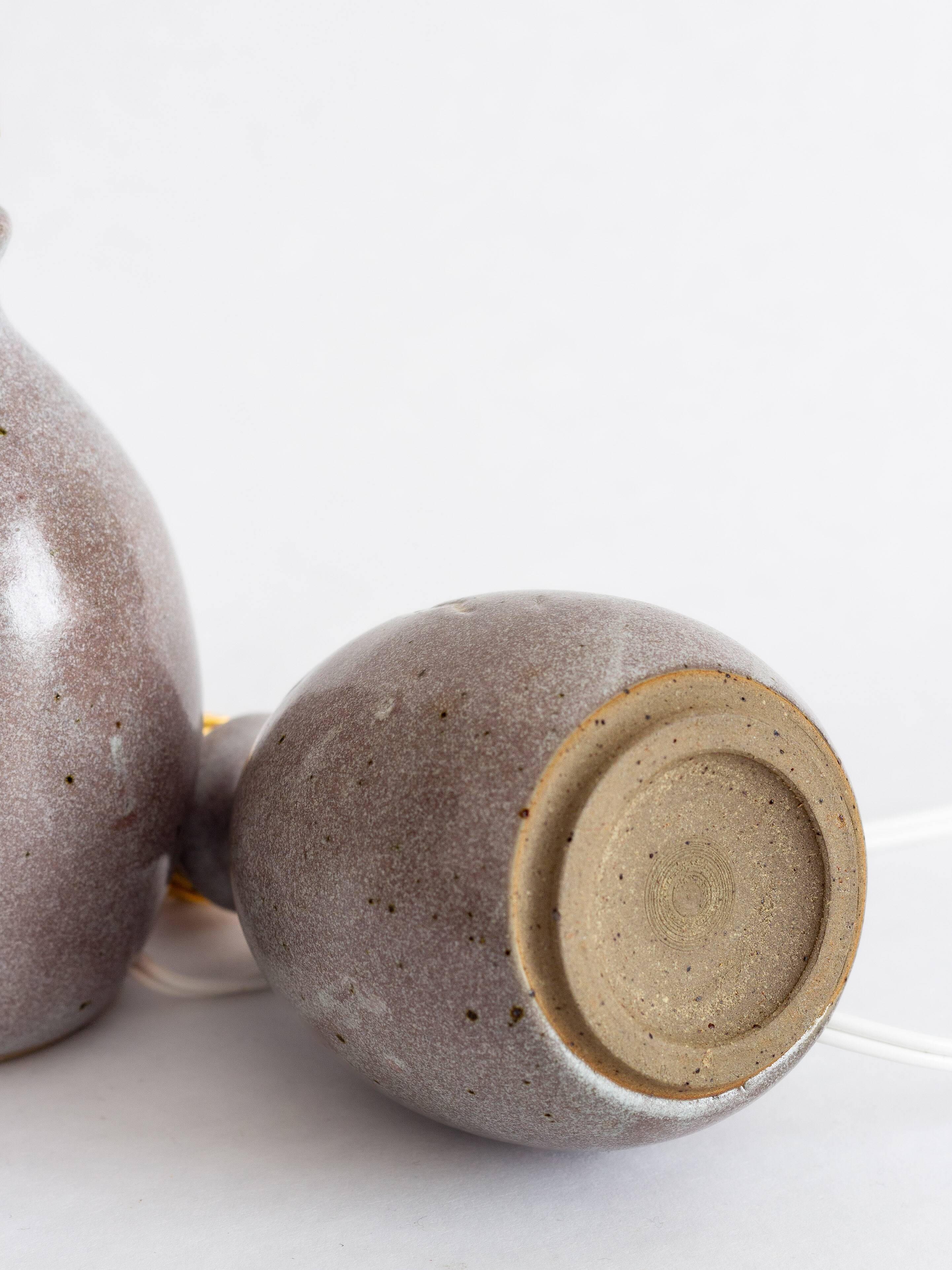 Set of two small glazed stoneware lamp bases – 1960s