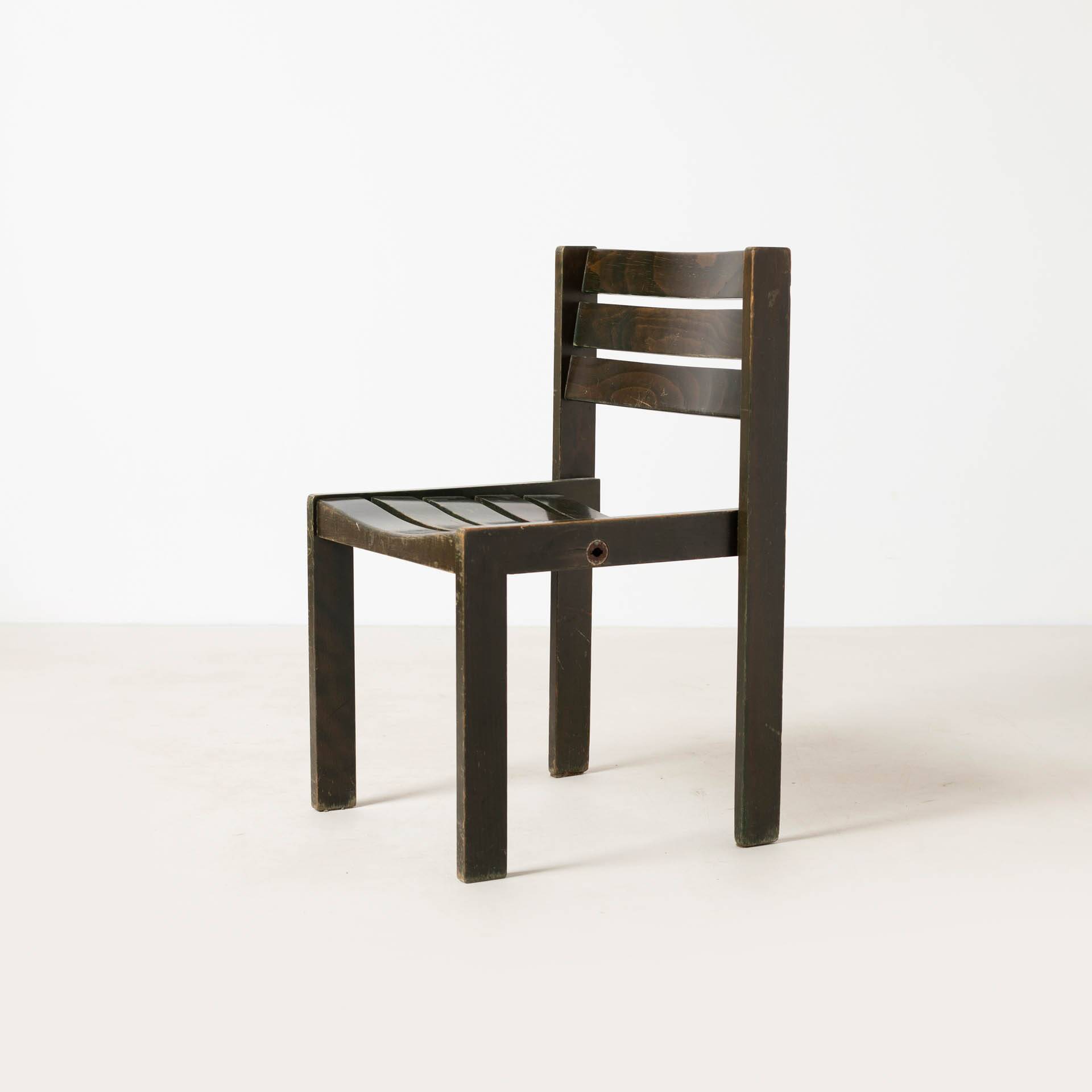 1 of 30 Wilkhahn stackable dining chair, green stained wood, Germany, 1970s