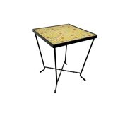 Mini vintage yellow plant table / mosaic side table