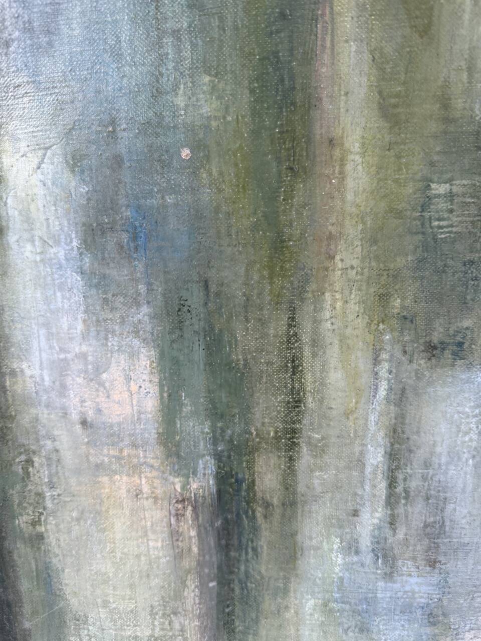 Toile abstraite nymphéas signée JP Perron, XXème