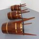 Mid-Century Teak & Copper Barstools, 1960s, Set of 3