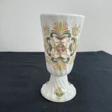Vintage small vase stylized floral pattern porcelain ouragan ulysse paris, 1970s, france