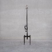 Lot de 4  lampadaires brutaliste en fer
