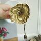 Small vintage lamp with its lampshade in toile de Jouy