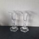 Pair of glass roshental candle holders