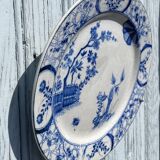 Creil and Montereau round dish in blue earthenware, "Japan" service