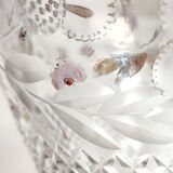 Glass vase carved and painting by hand. France 1940s.