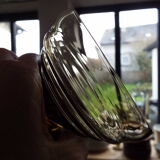 5 art deco smoked glass cups