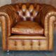 Chesterfield suite three-piece leather set