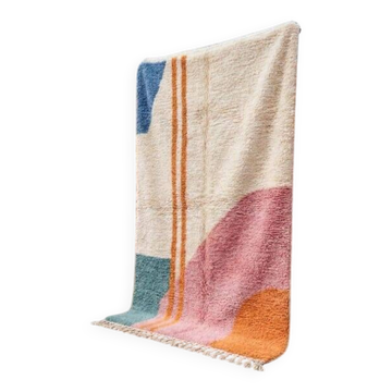 Tapis beni ouraine tissé main traditionnelle d’atlas taille 1,5/2,5 m