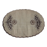 Set of 12 vintage oval placemats from the 1980s like new in vegetable fibers