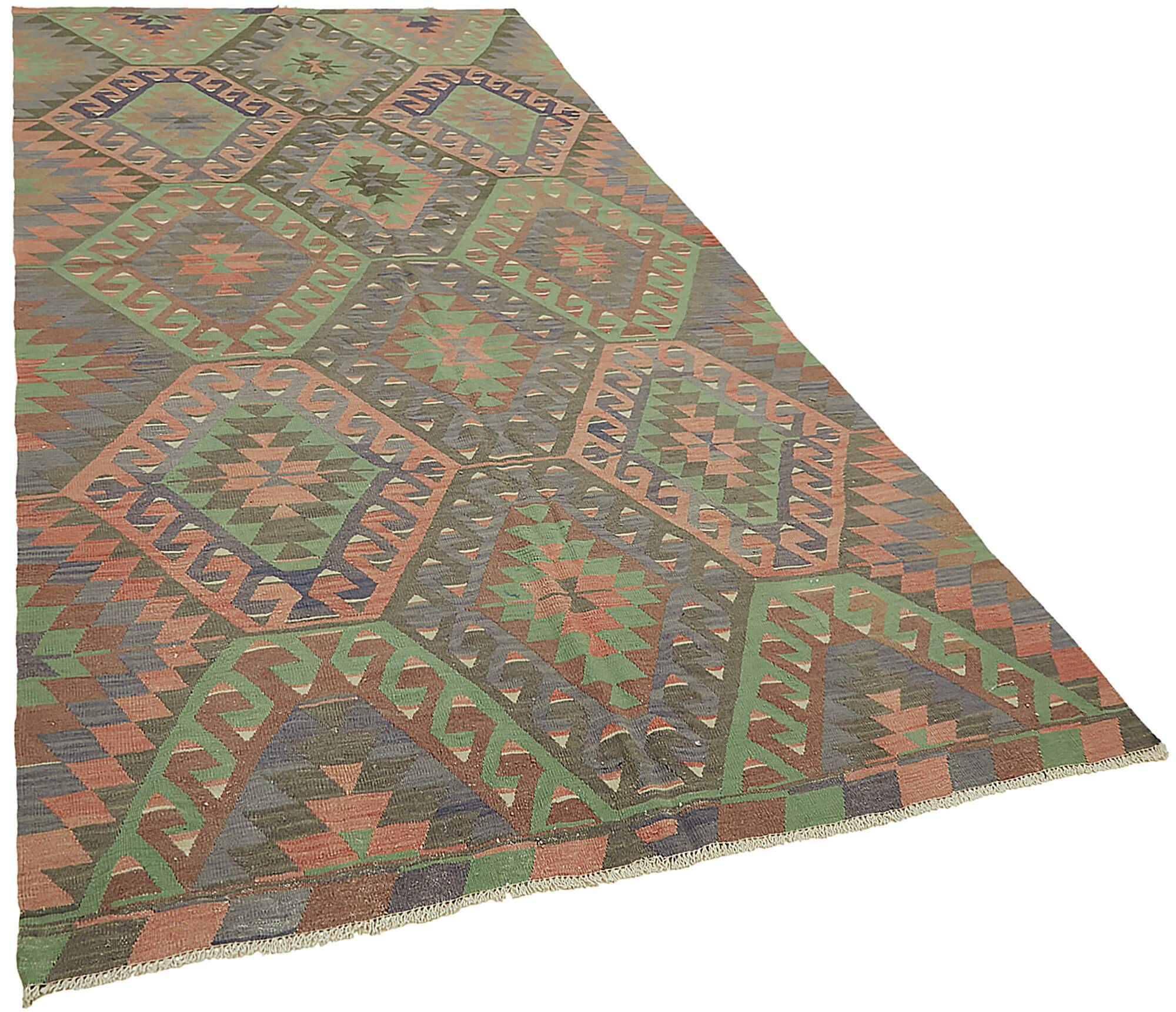 Turkish Handmade Vintage Anatolian Kilim 167 cm x 330 cm