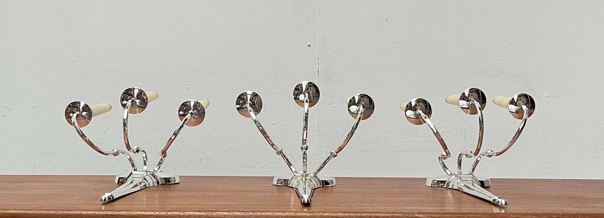 Vintage Italian neoclassical wall sconces in Hollywood Regency style, set of 3.