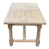 Table à manger de ferme extensible rénovée en chêne 19ème 160-240cm