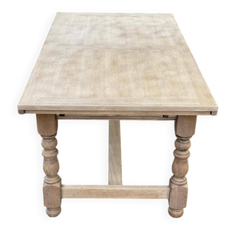 Renovated 19th-century oak extendable farmhouse dining table 160-240cm