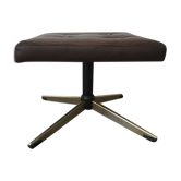 Tabouret repose pied cuir brun 1970